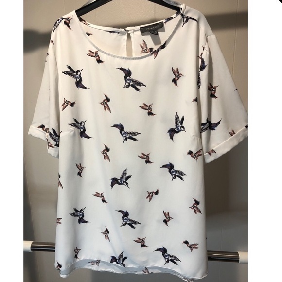 Blouse with Birds, Short Sleeve, Primark, 12 - Picture 1 of 3